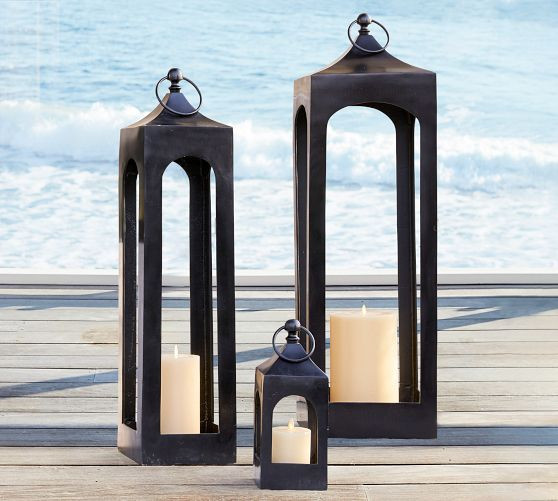 Caleb Handcrafted Metal Outdoor Lantern | Pottery Barn (US)