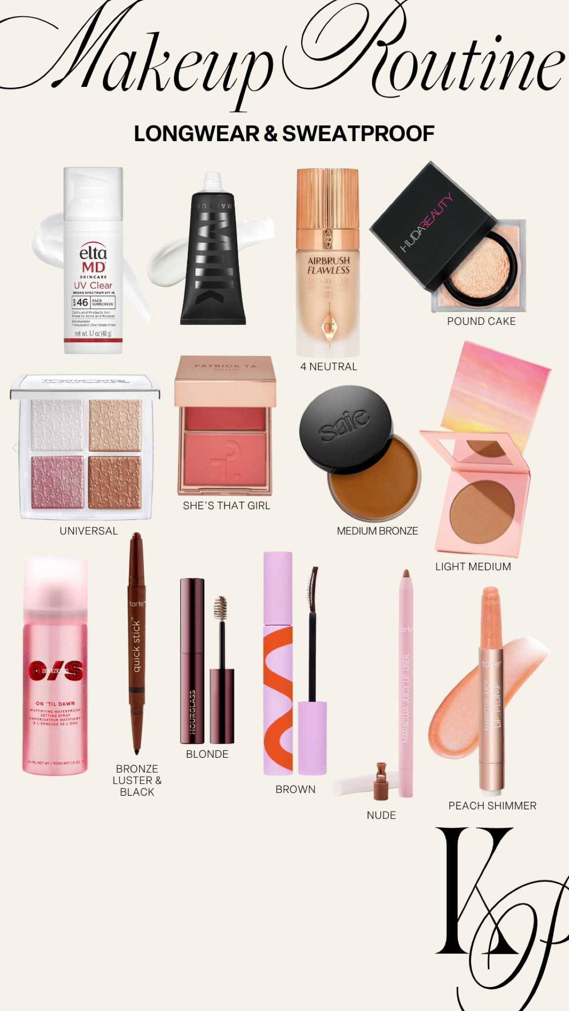 My Longwear & Sweatproof Makeup Routine I did in France! 

Shades:
Foundation - 4 neutral
Setting powder - poundcake
Eyeshadow & highlighter - universal
Blush - she’s that girl
Bronzer - medium bronze
Powder bronzer - park ave princess (mine is limited edition packaging, linked their current packaging)
Eye liner - bronze luster & black
Brows - blonde
Mascara - brown 
Lip liner - nude
Gloss - peach shimmer


#kathleenpost #makeuproutine #sweatproof #longwear

#LTKBeauty