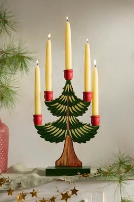 Terrain Wooden Christmas Tree Candelabra | Anthropologie (US)