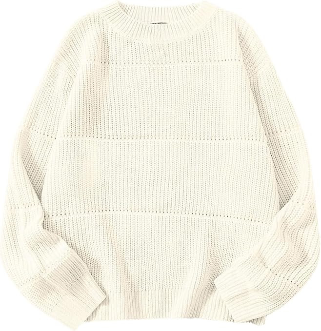 SHENHE Women's Plus Size Crew Neck Knitted Sweater Long Sleeve Casual Cozy Sweater Jumper | Amazon (US)