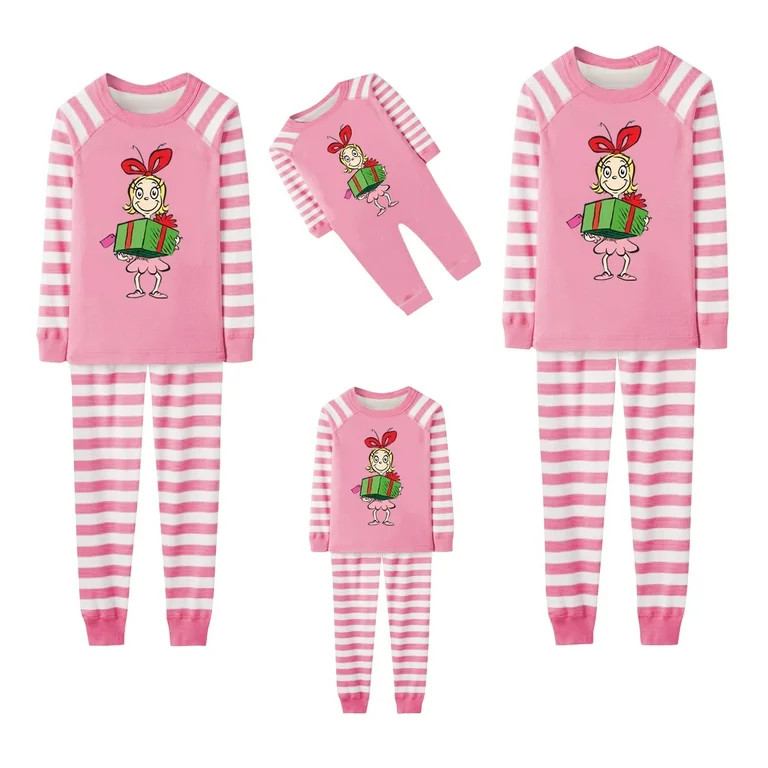 Tplvbz Family Christmas Pajamas Matching Sets Grinch, Grinch Pjs Top and Grinch Pajama Pants, Kid... | Walmart (US)