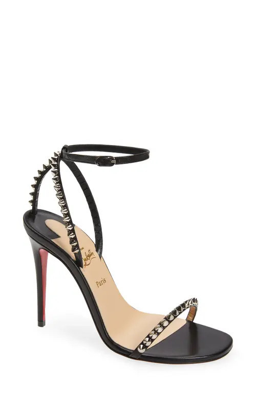 Christian Louboutin So Me Studded Sandal in Black at Nordstrom, Size 9.5Us | Nordstrom