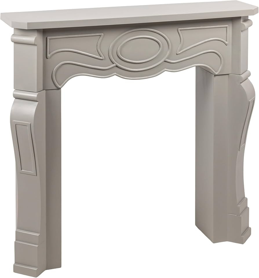 Creative Co-Op Small Victorian Decorative Fireplace Mantel, Grey | Amazon (US)