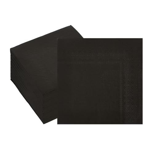 Ottin 100-pack Black Paper Dinner Napkins, 3-Ply 6.5 x 6.5 Inch Disposable Luncheon Napkins for Birthday, Wedding, Party, Valentine's Day, Eater, Graduation, Labor Day | Amazon (US)