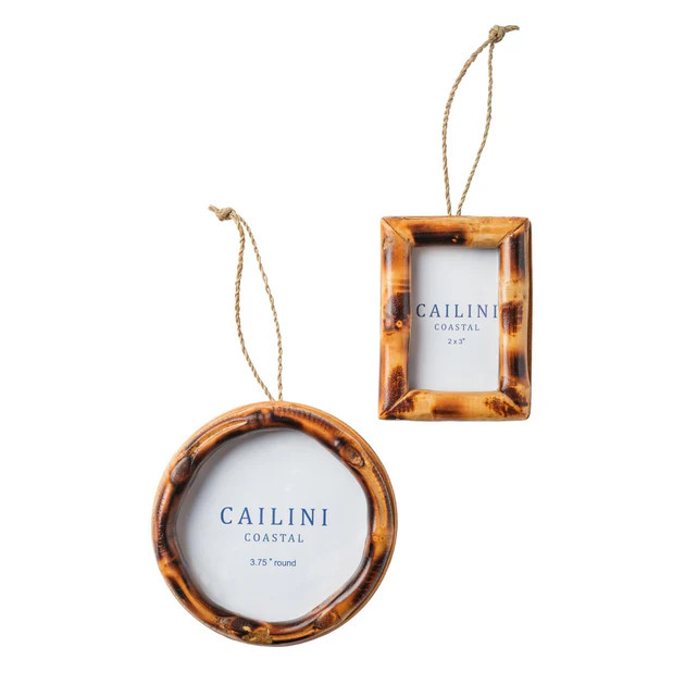 Bamboo Photo Frame Ornament - Set of 2 | Cailini Coastal