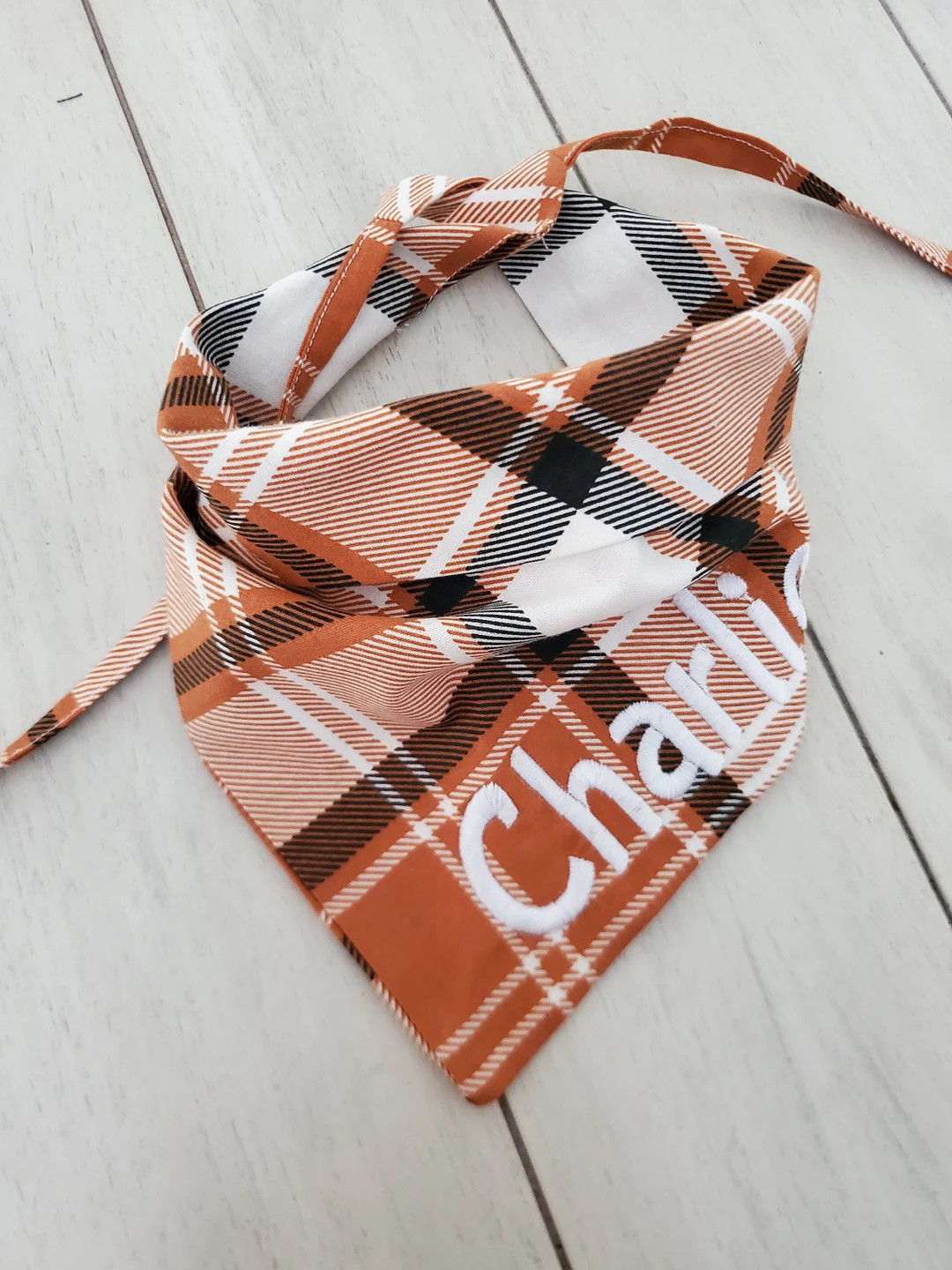 Brown plaid Dog Bandana | Custom Text | Fall Plaid Dog Bandana / Orange Plaid  Fall Autumn Pet Ba... | Etsy (US)