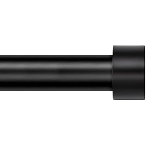 Ivilon Drapery Window Curtain Rod - End Cap Style Design 1 Inch Pole. 48 to 86 Inch Color Black | Amazon (US)