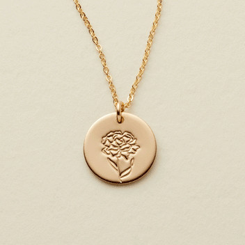 Birth Flower Necklace - 1/2" | Made by Mary (US)