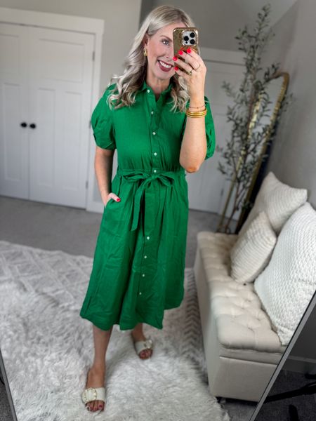 Weekend Walmart Wins try on 
Green midi dress- medium 

#LTKworkwear #LTKfindsunder50 #LTKSeasonal