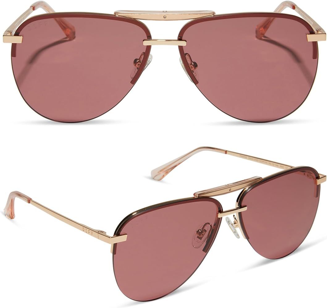 DIFF Tahoe Oversized Aviator Sunglasses for Women UV400 Protection, Trendy Stylish Gold Frames | Amazon (US)