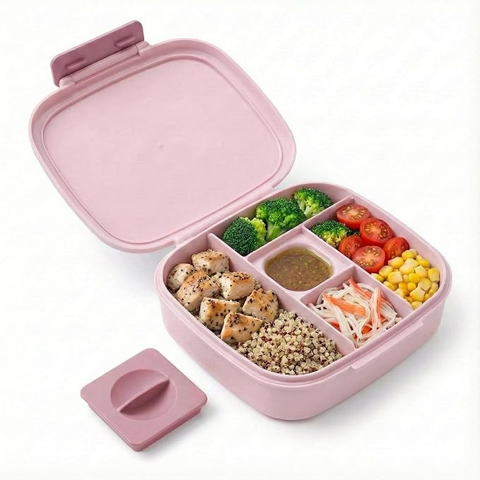 L&A's Bento Lunch Box for Kids and Adults - Leakproof 5-Compartment Lightweight Food Container, L... | Amazon (US)