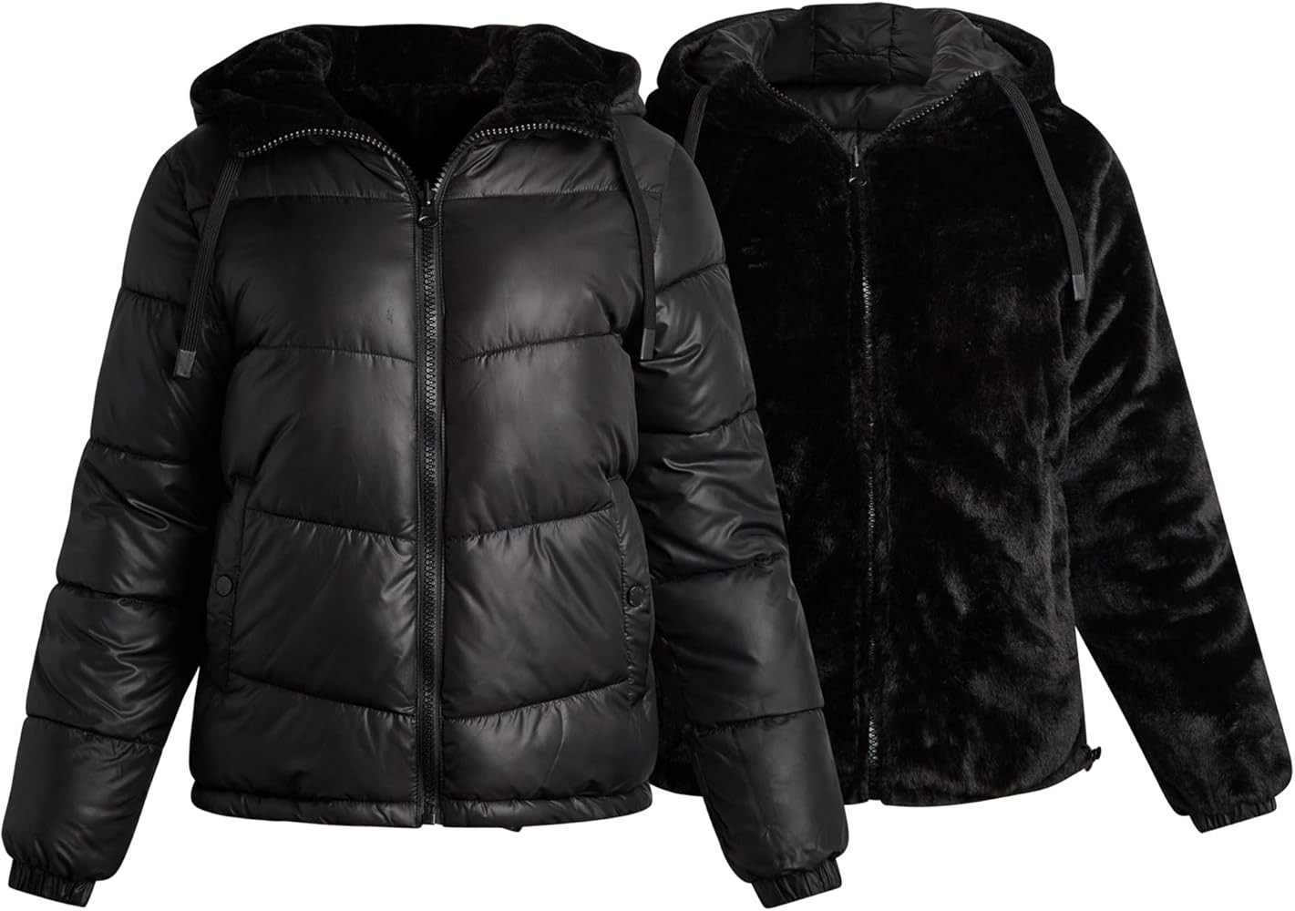 Steve Madden Womens Winter Jacket - Heavyweight Reversible Quilted Parka Puffer Coat Faux Fur Lin... | Amazon (US)