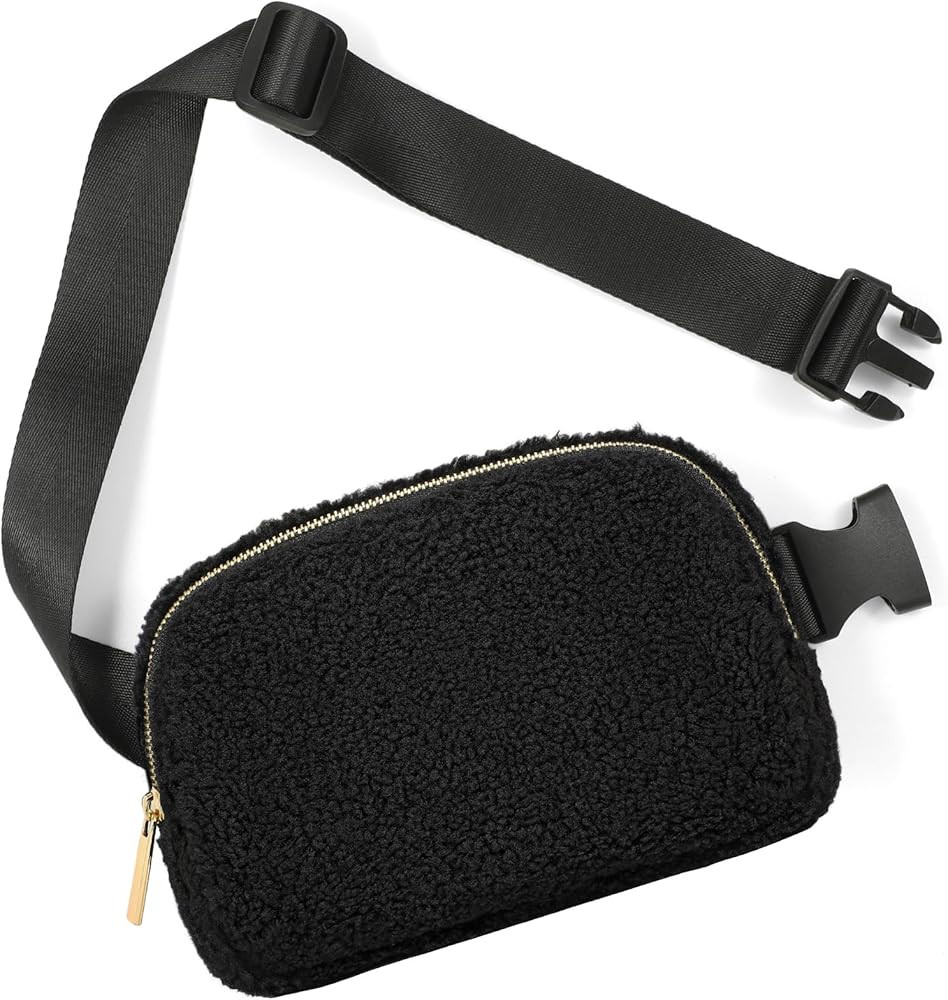 WHIPPY Fleece/Nylon Belt Bag for Women Men Crossbody Fanny Pack Bum Hip Fleece/Nylon Waist Bags A... | Amazon (US)