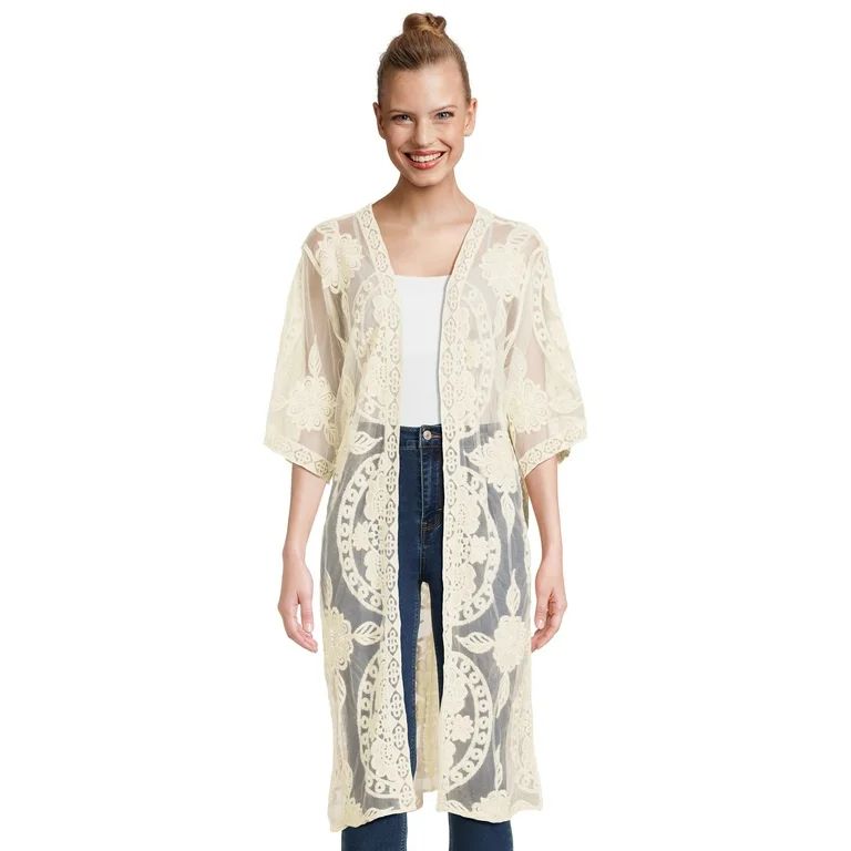 Time and Tru Women's Lace Layering Piece, S/M, Ivory | Walmart (US)