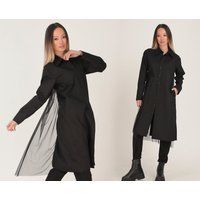Black Shirt Dress, Women Plus Size Long Sleeve Clothing, Gothic Button Down | Etsy (US)