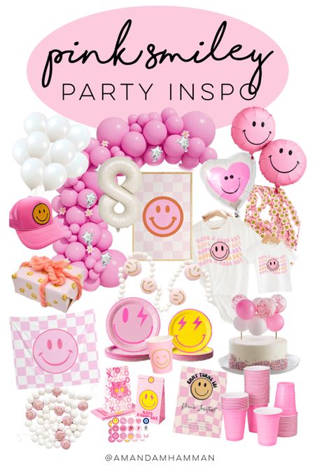 Pink smiley face party, birthday party, smiley face 

#LTKunder50 #LTKfamily #LTKkids