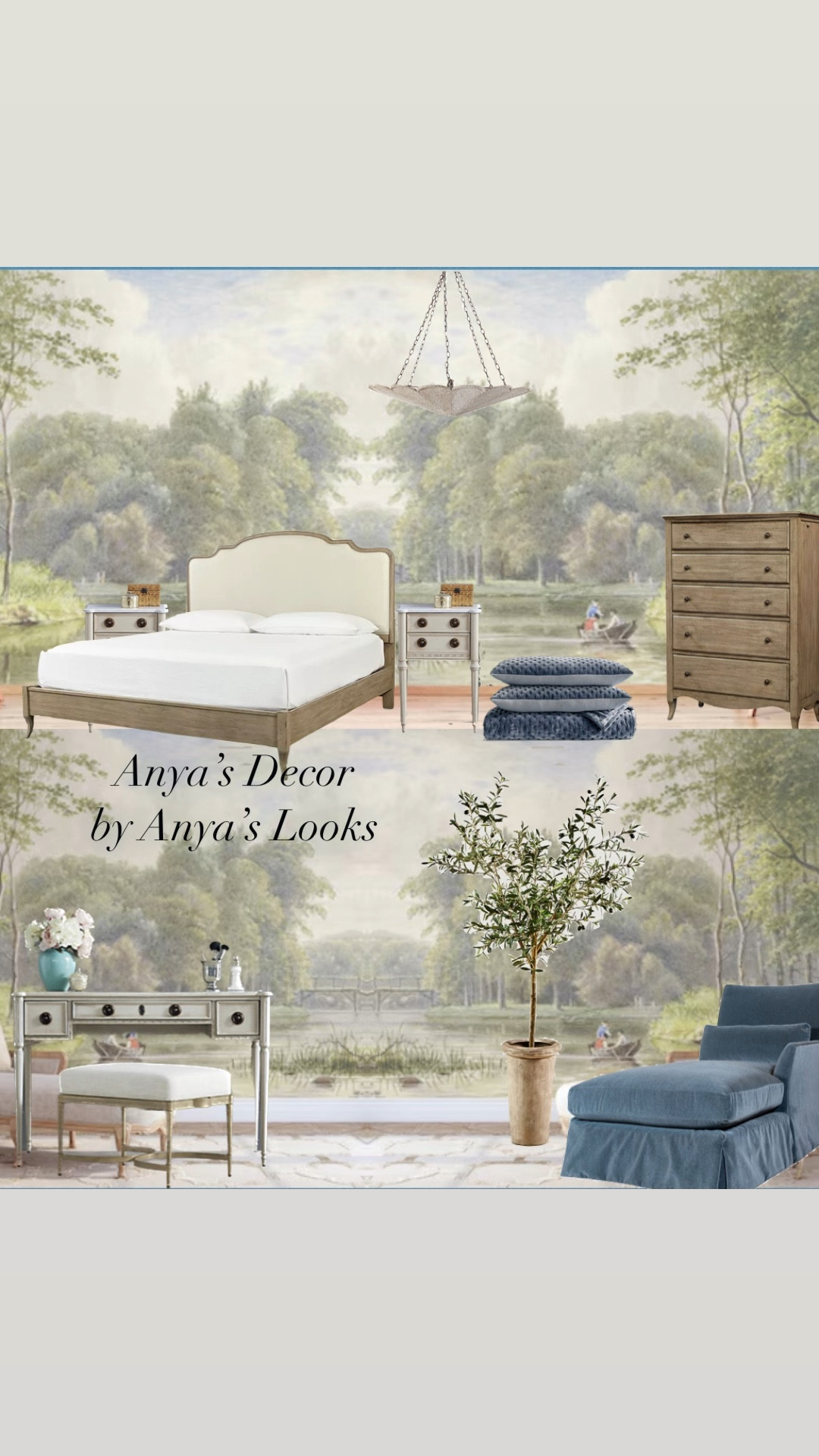 Escape to elegance with this serene bedroom design! Soft hues, timeless furniture, and a dreamy mural transport you to a tranquil retreat. Perfect for unwinding and recharging in style. 🌿✨ #BedroomGoals #TimelessDesign #SereneSpaces #bedroom #bed #wallpaper 

#LTKStyleTip #LTKHome #LTKFamily