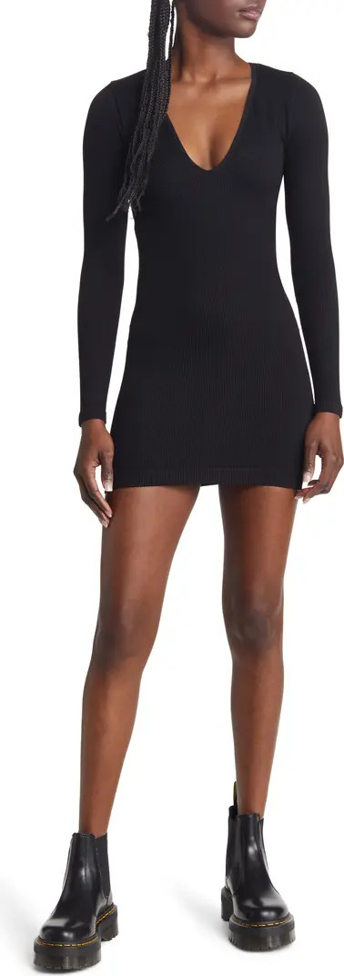 Josie Ribbed Long Sleeve Mini Sweater Dress | Nordstrom
