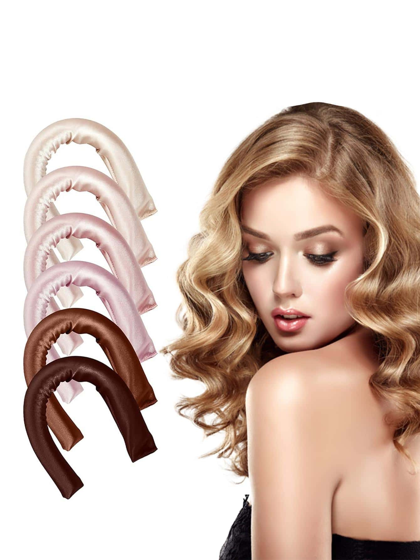 6pcs/set Rubber Hair Curler Wand For Big Wavy Curls Without Heat, Sleep Hair Rollers, Assorted Co... | SHEIN