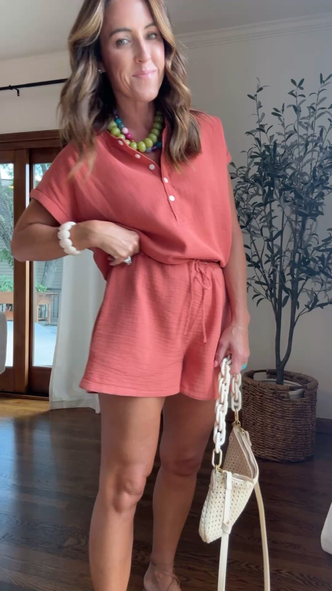 Gauze pieces that are light & airy! 
Spiced orange color here. 
Small shorts/ XS top
#quincepartner @onequince

#LTKootd #LTKSeasonal #LTKOver40

#LTKmomlife #LTKootd #LTKOver40