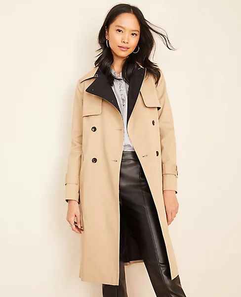 Two Tone Belted Trench Coat | Ann Taylor | Ann Taylor (US)