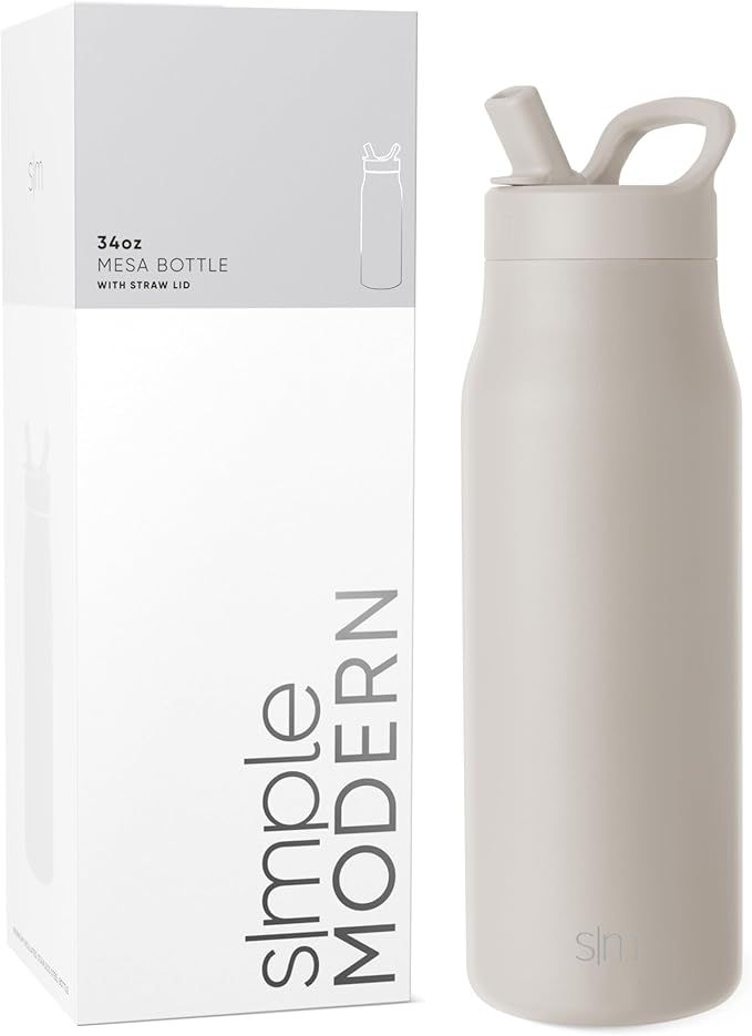 Simple Modern Water Bottle with Straw lid | Insulated Stainless Steel Thermos | Reusable Travel W... | Amazon (US)