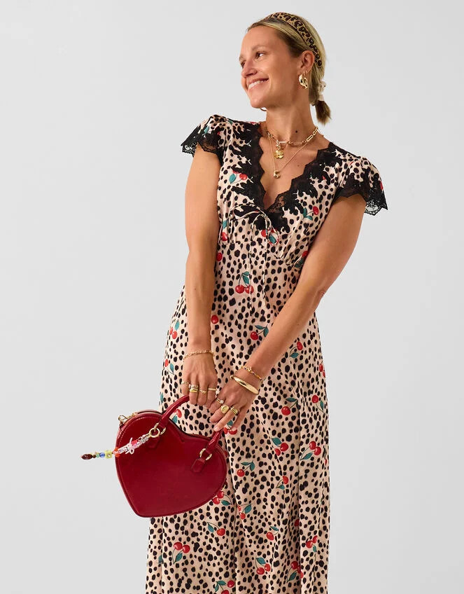Animal Cherry Print Midi Dress Multi | Accessorize (Global)