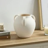 Home Decor Collection 8'' White Matte Textured Ceramic Stoneware Vase with Handles - Walmart.com | Walmart (US)