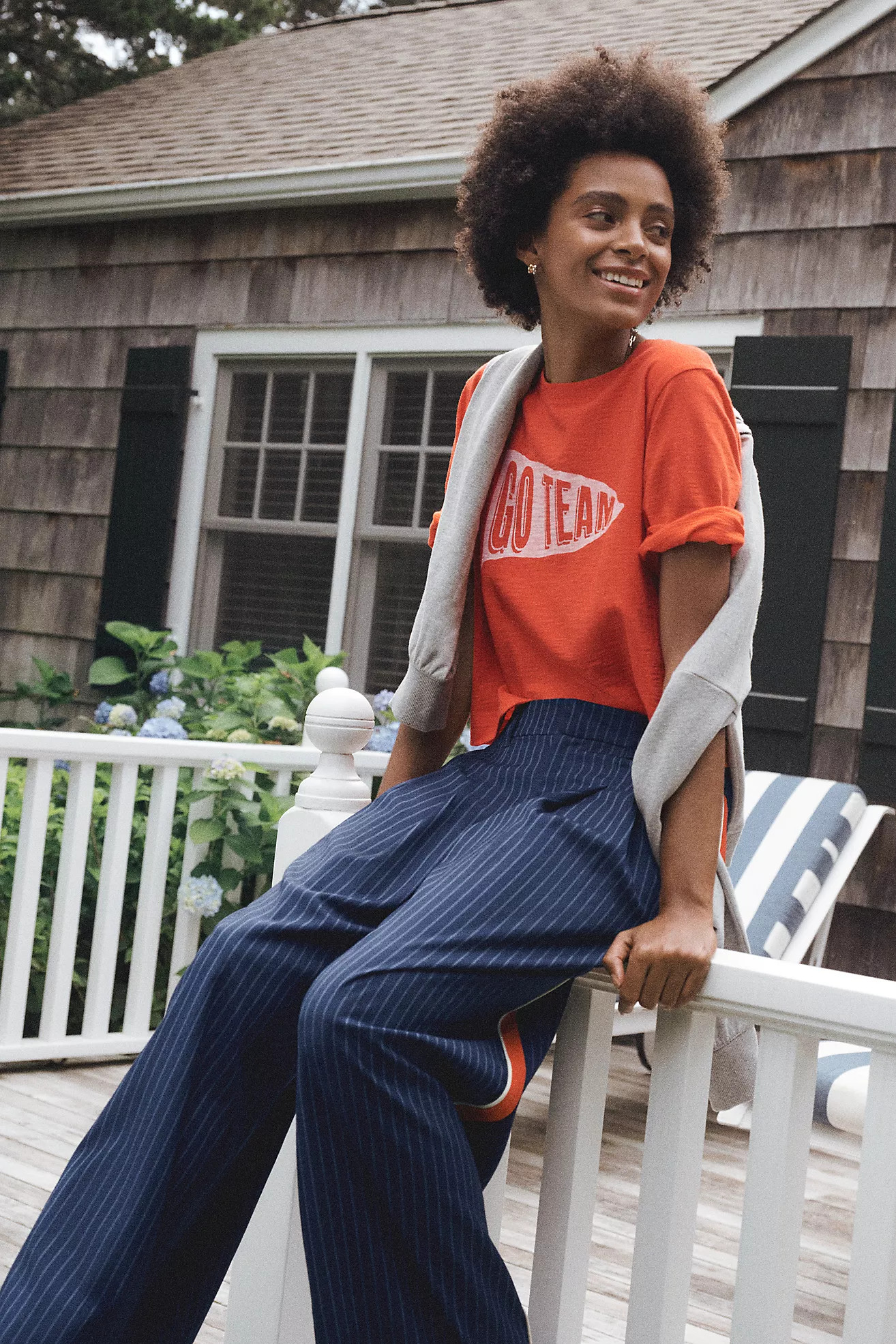 The Corey Short-Sleeve Game Day Boxy Tee by Maeve | Anthropologie (US)