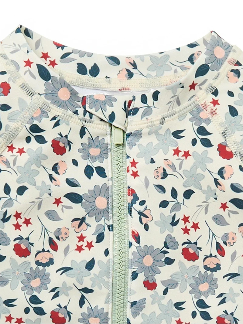 Modern Moments by Gerber Baby and Toddler Girl Peplum Ruffle Rash Guard, Sizes 0/3M - 5T | Walmart (US)