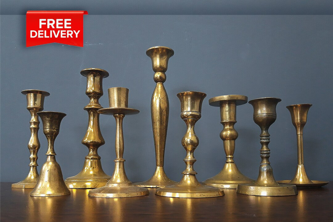 Lots of Vintage Brass Candle Holders, Sold separately Do your own combination, Vintage Event Deco... | Etsy (CAD)