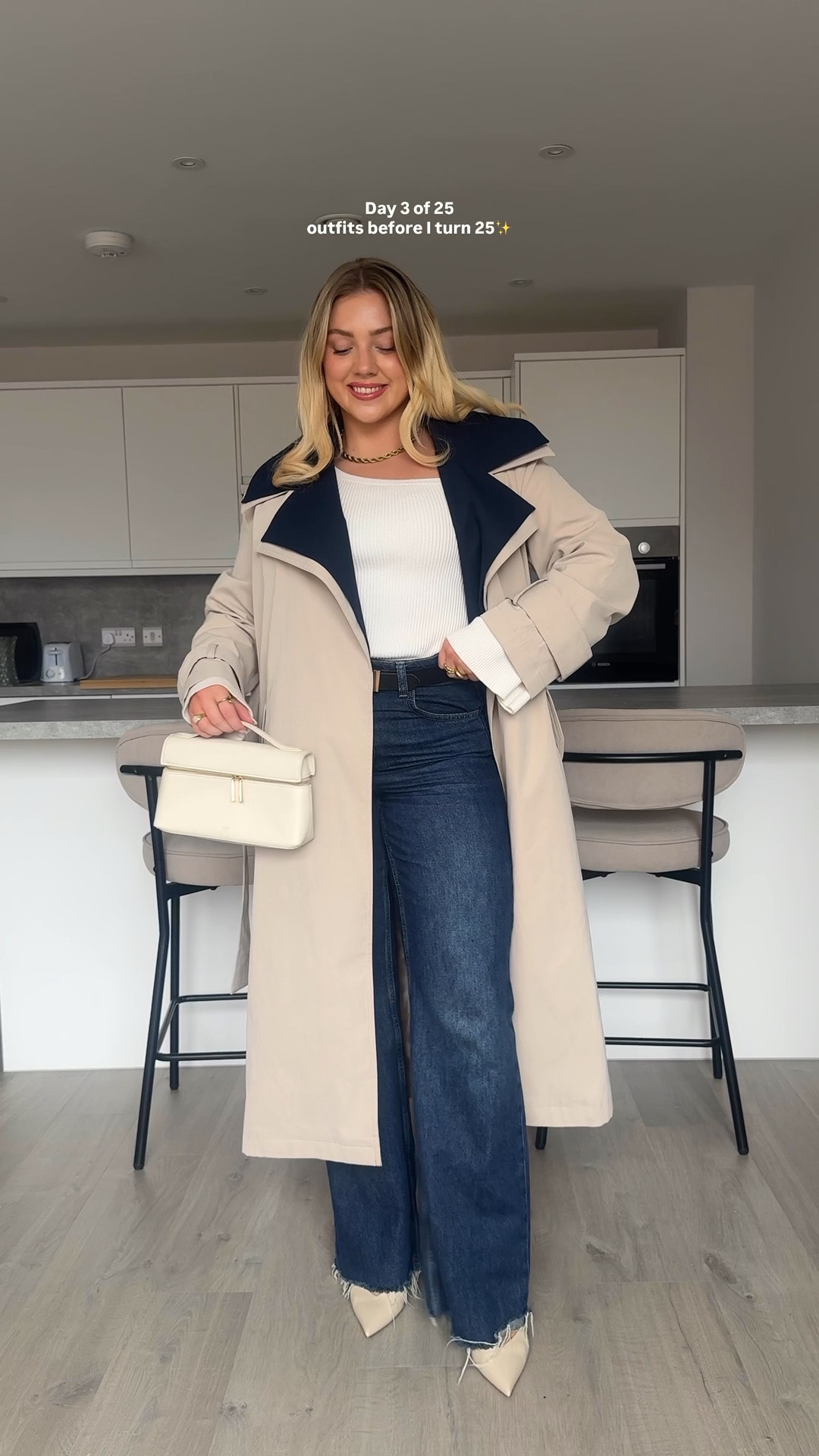 Day 3 of 25 outfits before I turn 25🤍
Some items are sold out so I have linked similar✨

Dark wash jeans
Jeans
Blue jeans
Trench coat 
White top
Heels
ASOS
Pretty lavish
Zara 
Mango 

#LTKautumn #LTKluxury #LTKuk