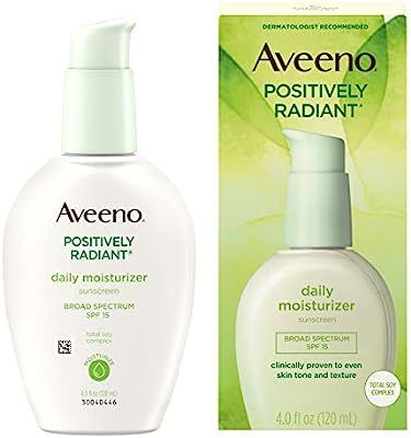 Aveeno Positively Radiant Daily Face Moisturizer with Broad Spectrum SPF 15 Sunscreen and Soy Ext... | Amazon (US)