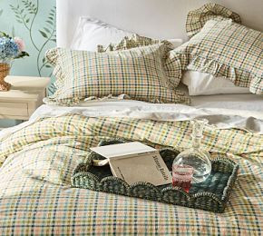 Seersucker Plaid Duvet Cover & Shams | GreenRow