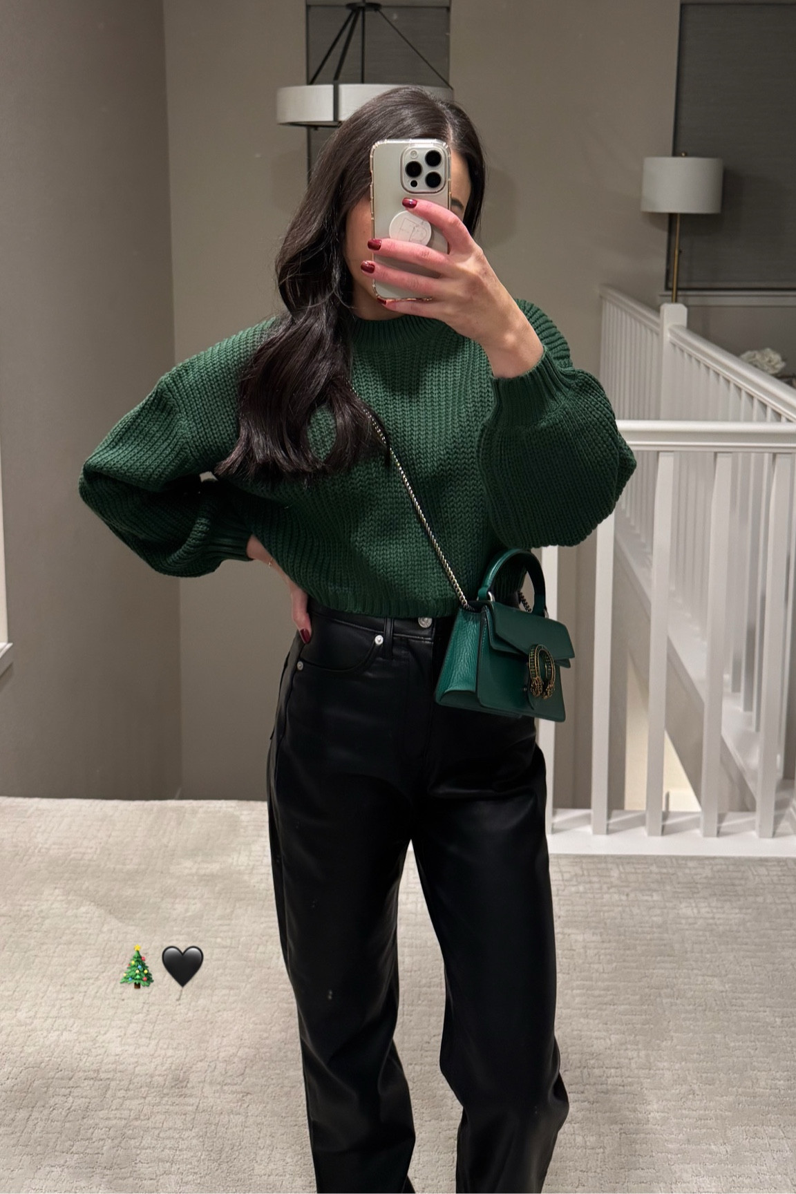 Holiday casual 🎄🖤

Wearing Express super high waisted faux leather pants in black 

#LTKSeasonal #LTKHoliday