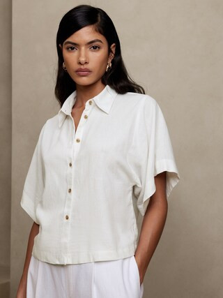 Linen-Blend Resort Shirt | Banana Republic Factory