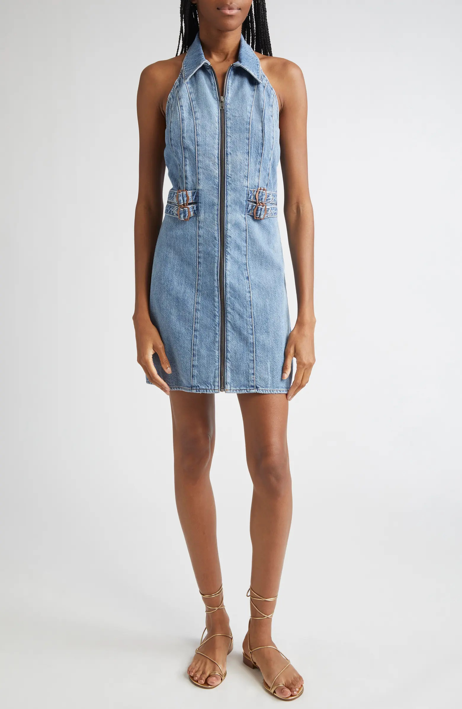 Alice + Olivia Axelle Sleeveless Denim Minidress | Nordstromrack | Nordstrom Rack