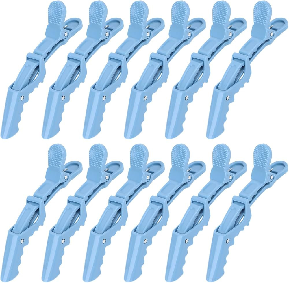 12Pcs Blue Hair Clips, Hair Styling Clips for Sectioning, Alligator Hair Clips for Hair Salon, Ha... | Amazon (US)