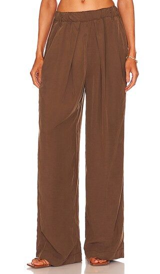 Nothin to Say Pleated Trouser in Brownstone | Revolve Clothing (Global)