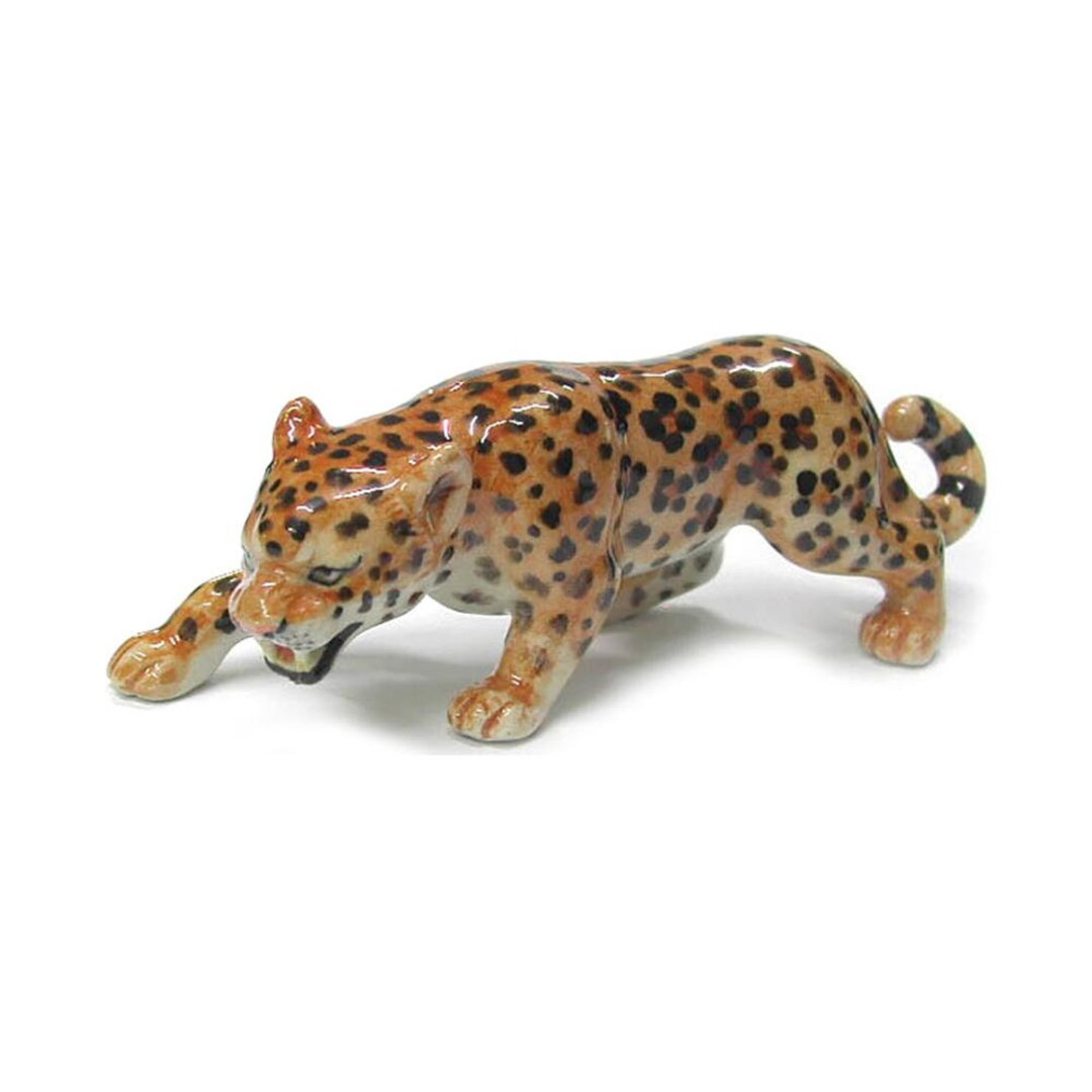 Leopard Hunting Miniature Porcelain Figurine - Etsy | Etsy (US)