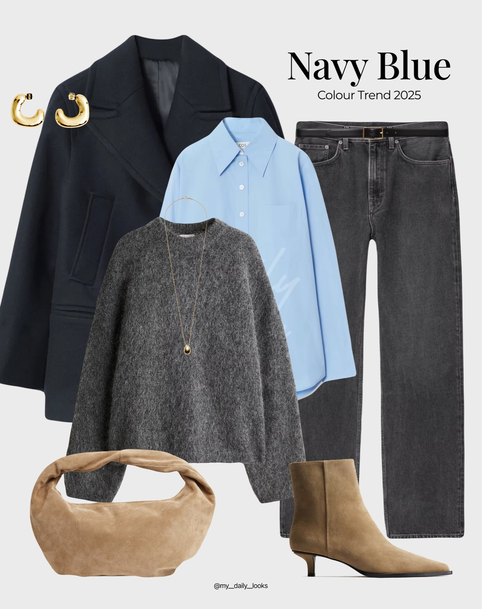 Navy blue + grey + beige colour combination for your winter/pre-spring looks. 

Check out more styling ideas in my profile. 

Tags: navy blue, deep blue, azul marino, winter style, pre-spring, winter style, winter outfit, spring outfit, winter fashion, spring fashion, easy styling, simple everyday look, chic & basic outfit, Parisian look, casual outfit, capsule wardrobe, office look, brunch style, high street.


#LTKstyletip #LTKwinter #LTKworkwear