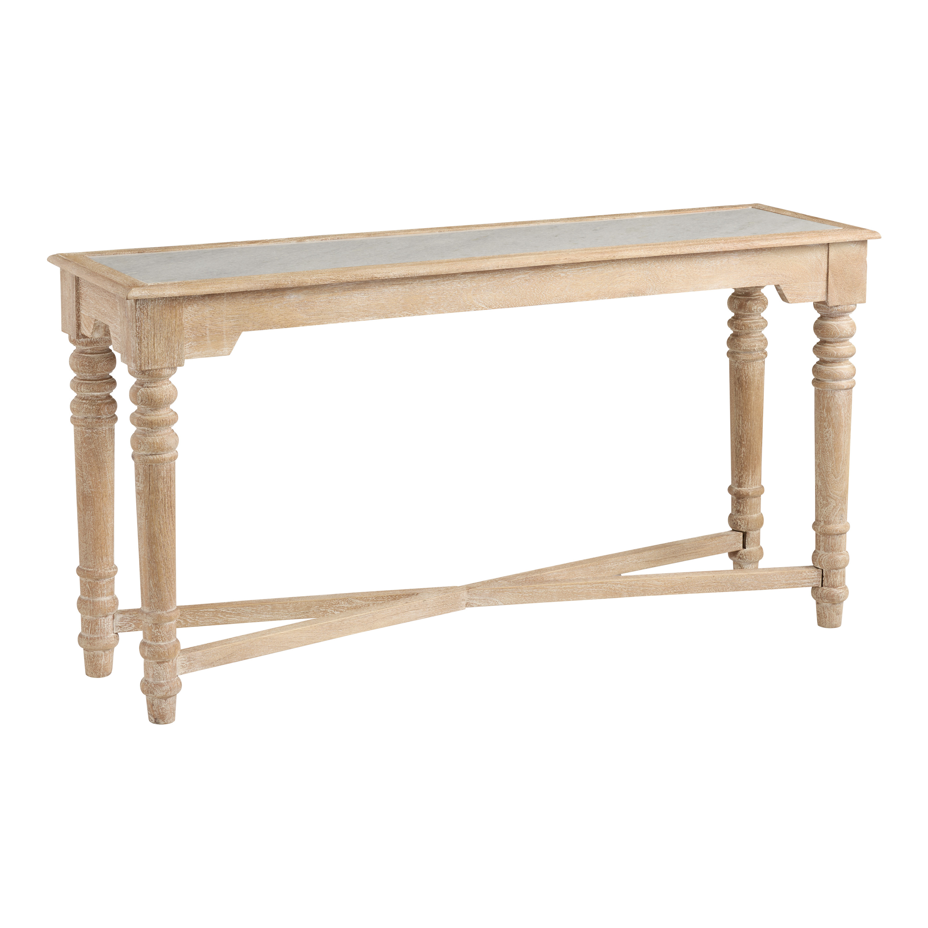 CRAFT Sheffield Marble Top and Wood Turned Leg Console Table | World Market