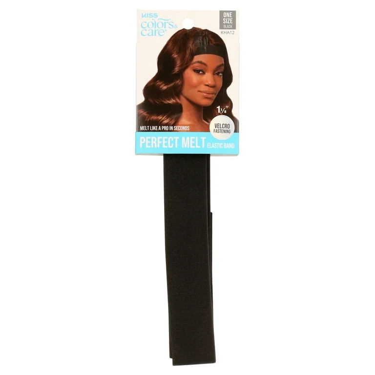 KISS Colors & Care Premium Perfect Melt Elastic Edge Wig Band, 1 1/8", Black | Walmart (US)