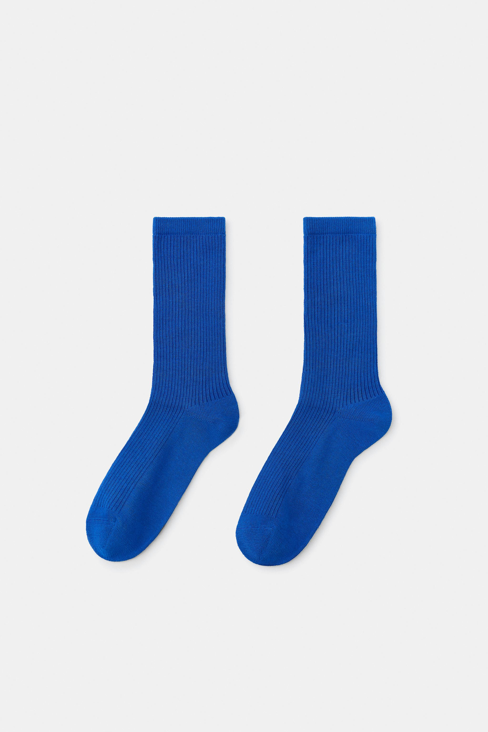 Socks made with a cotton blend in micro rib. | Zara US