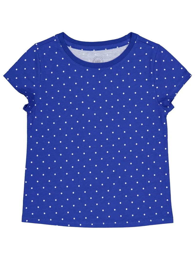 Wonder Nation Girls Kid Tough Tee with Short Sleeves, Sizes 4-18 & Plus - Walmart.com | Walmart (US)