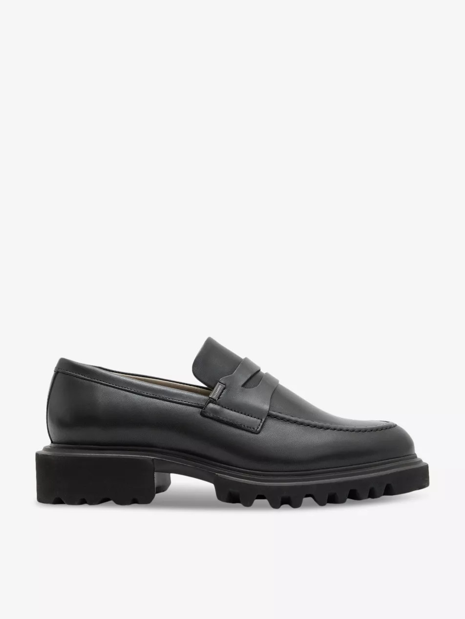 Lola logo-embellished leather loafers | Selfridges