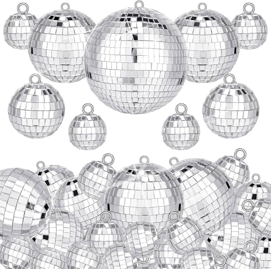 Jspupifip 60 Pcs Mirror Disco Balls Ornaments Bulk Reflective Mini Disco Ball Decorations 70s Dis... | Amazon (US)