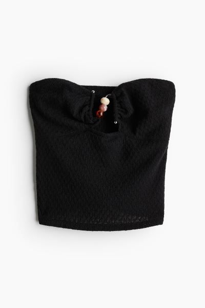 Bead-detail textured-knit tube top | H&M (UK, MY, IN, SG, PH, TW, HK)