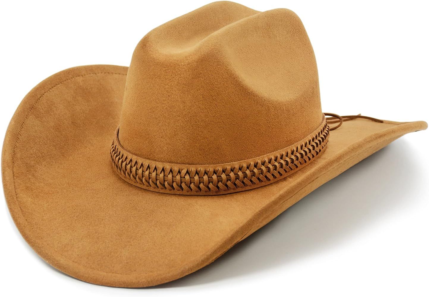 Cowboy Hat for Women and Men with Shapeable Wide Brim - Felt Cattleman Western Hats for Cowboys a... | Amazon (US)