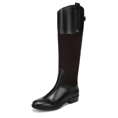 Sam Edelman Women's Penny Equestrian Boot Chocolate Brown/Black | Amazon (US)